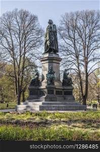 Monument to Carl Linnaeus to the Swedish naturalist, botanist, zoologist, mineralogist and physician. Stockholm. Sweden