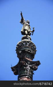 monument to Christopher Columbus at the lower end of La Rambla, Barcelona, Spain.