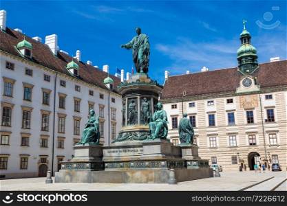 Monument to Emperor Franz I at the Hofburg Palace in Vienna, Austria in a beautiful summer day