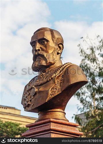 Monument to Grigory Marazli on Greek Square, mayor of Odessa from 1878 to 1895. Odessa, Ukraine