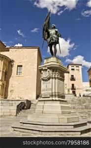 Monument to Juan Bravo in Segovia, Spain. Juan Bravo was a leader of the rebel Comuneros in the Castilian Revolt of the Comuneros.