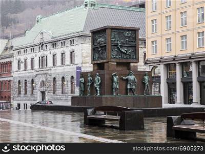 Monument to the sailors in the center of Bergen. Norvel