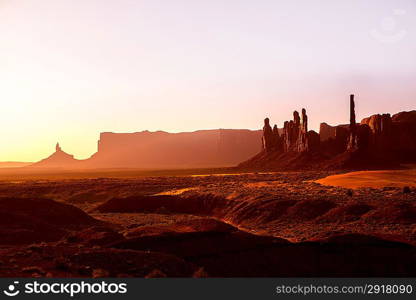 Monument Valley Totem Pole sunrise at national Park Utah