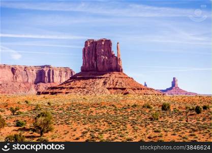 Monument valley under the blue sky