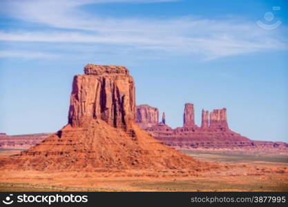 Monument valley under the blue sky