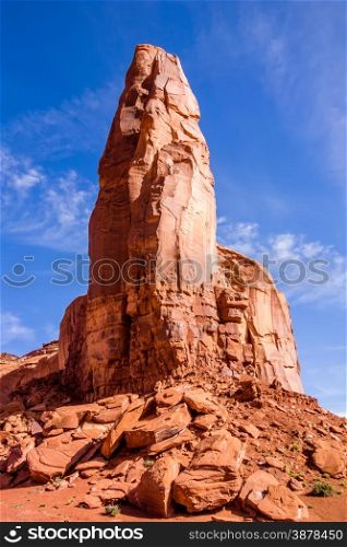 Monument valley under the blue sky