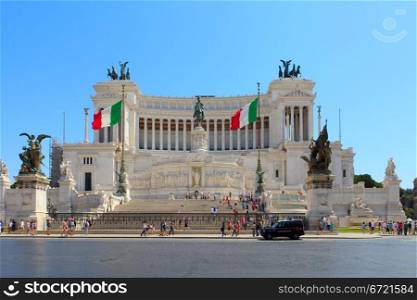 Monument Vittorio Emanuele II on the the Piazza Venezia in Rome, Italy