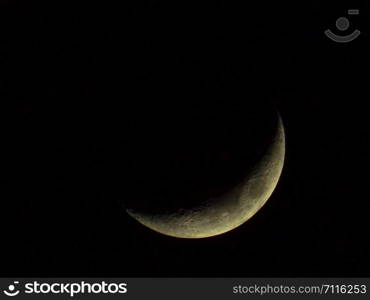 Moon crescent at night