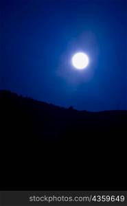 Moon glowing in the sky, Amalfi Coast, Campania, Italy