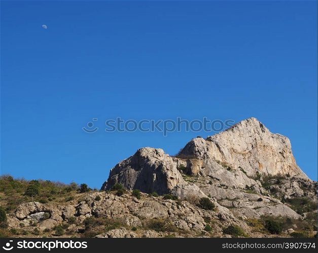Moon in the mountains