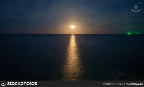 Moon light over the sea. Moon light