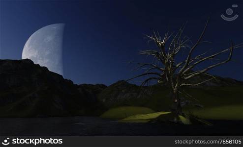 Moon night made in 3d software