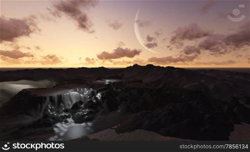 Moon night made in 3d software
