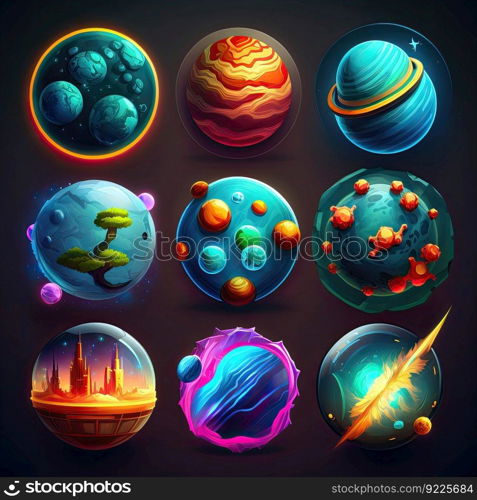 moon planet space galaxy ai generated. orbit alien, universe, cosmos star moon planet space galaxy illustration. moon planet space galaxy ai generated