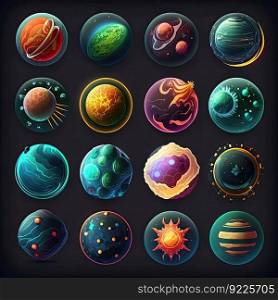 moon planet space galaxy ai generated. orbit alien, universe, cosmos star moon planet space galaxy illustration. moon planet space galaxy ai generated