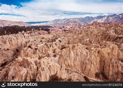 Moon Valley (Valle de la Luna) is situated about 10 kilometers from La Paz, Bolivia