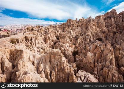 Moon Valley (Valle de la Luna) is situated about 10 kilometers from La Paz, Bolivia