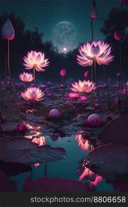Moonlight Misty Pond Lotus