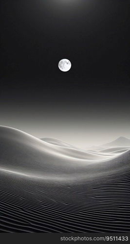 Moonlit Sea’s Inspiration in Ethereal Waveform Design. Generative ai. High quality illustration. Moonlit Sea’s Inspiration in Ethereal Waveform Design. Generative ai