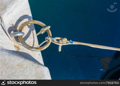 mooring ring for ships to port