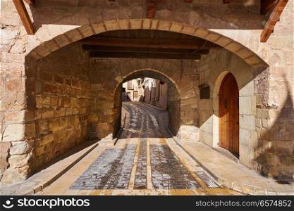 Mora de Rubielos arch in Teruel Spain located on Gudar Sierra