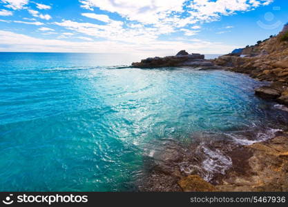 Moraira Cala Andrago beach in Teulada Alicante at Mediterranean Spain