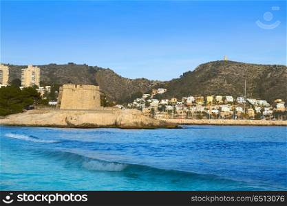 Moraira Castle and skyline in Teulada of Alicante. Moraira Castle and skyline in Teulada of Alicante province of Spain