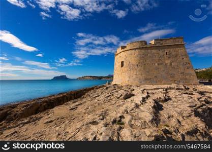 Moraira Castle in teulada beach at Mediterranean Alicante of Spain