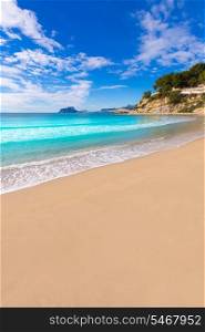 Moraira playa El Portet beach turquoise water in Teulada Alicante Spain