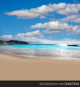 Moraira Playa la Ampolla beach in Teulada Alicante at Mediterranean Spain