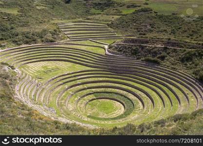 Moray overlook from above, Cusco, Peru