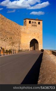 Morella in castellon Maestrazgo castle fort entrance door at Spain