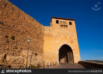 Morella in castellon Maestrazgo castle fort entrance door at Spain