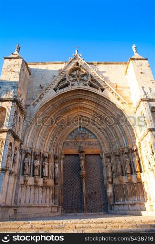 Morella in Maestrazgo castellon church details at Spain