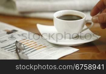 Morning Business News In Magazines And Newspapers With Coffee