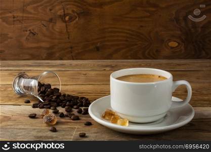 Morning coffee concept on rustic background. Coffee cup. Coffee mug. Morning coffee. Coffee break. Strong coffee. Cup of coffee. . Morning coffee concept on rustic background