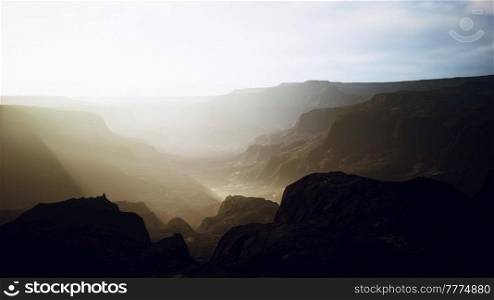 Morning fog in desert Sinai