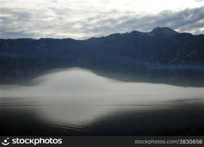 Morning mist in Kotor bay, Montenegro
