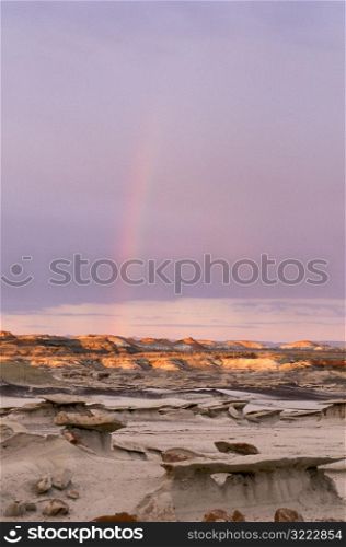 Morning Rainbow Over Badlands