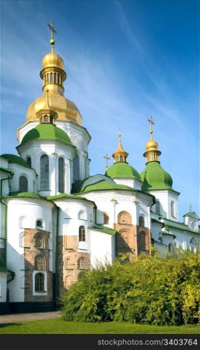 Morning Saint Sophia Cathedral (http://en.wikipedia.org/wiki/Saint_Sophia_Cathedral_in_Kiev) church building view. Kiev-City centre, Ukraine.