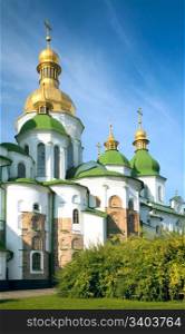 Morning Saint Sophia Cathedral (http://en.wikipedia.org/wiki/Saint_Sophia_Cathedral_in_Kiev) church building view. Kiev-City centre, Ukraine.