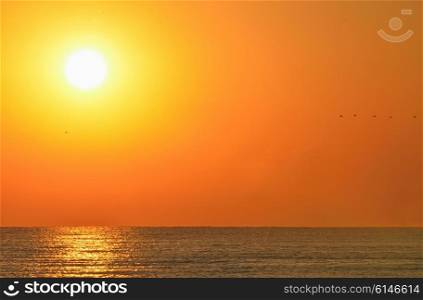 Morning sun above the Black Sea