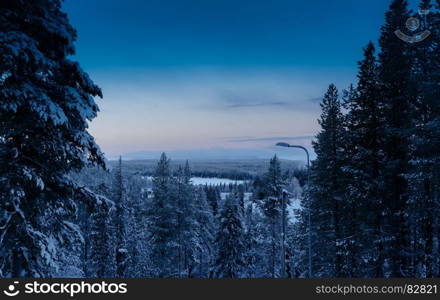 Morning sunrise at Finnish forest