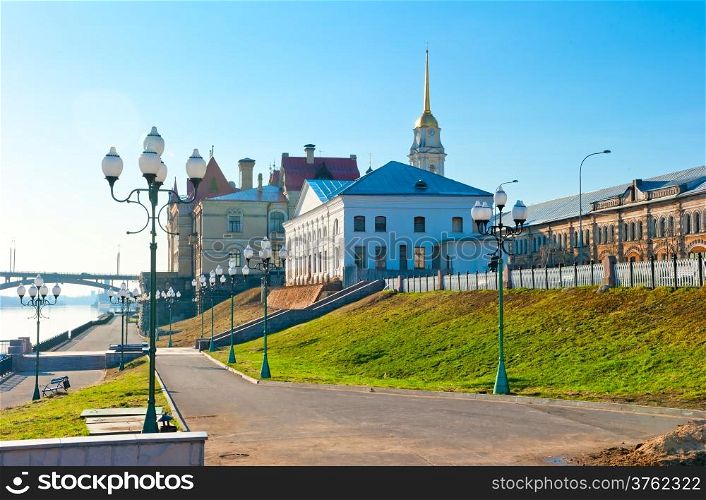 morning walk summer day in the city of Rybinsk, Russia