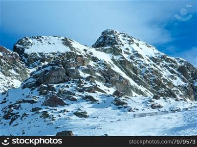 Morning winter rocky mountain landscape (Tyrol, Austria).