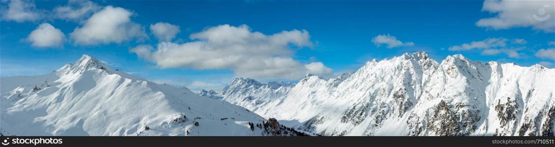 Morning winter Silvretta Alps panorama landscape, Tirol, Austria