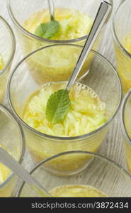 Moroccan cucumber salad with orange juice and mint, refreshing Moroccan summer drink