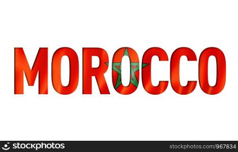 moroccan flag text font. morocco symbol background. morocco flag text font