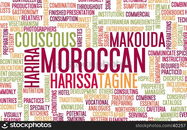 Moroccan Food and Cuisine Menu Background with Local Dishes. Moroccan Food Menu