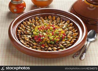 Moroccan mussel dish from Marakech